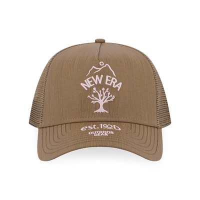 NEW ERA OUTDOOR NATURAL LOGO KHAKI 9FORTY AF TRUCKER CAP