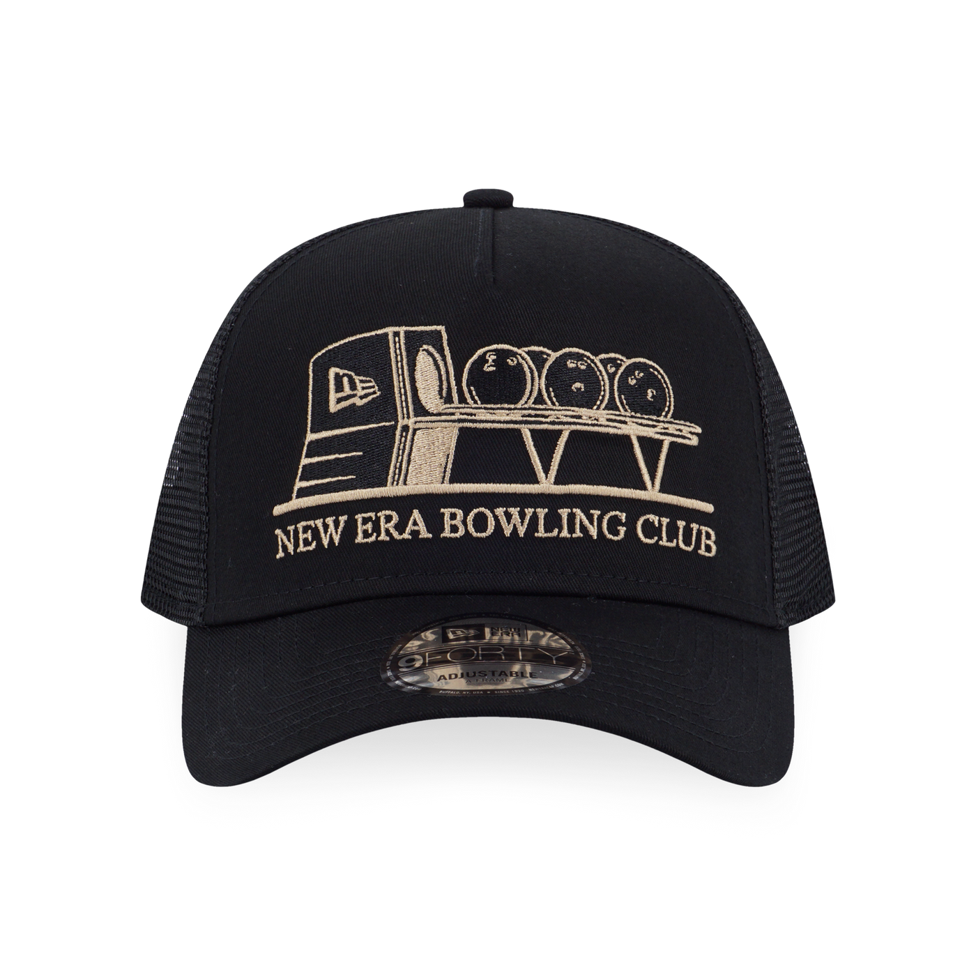 NEW ERA BOWLING CLUB BLACK 9FORTY AF TRUCKER CAP