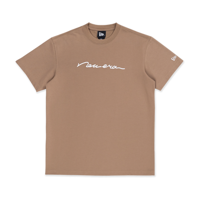 NEW ERA SCRIPT LOGO KHAKI SHORT SLEEVE T-SHIRT