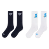 NEW ERA STREET REVERIE 2 PACK BLACK AND WHITE SOCKS