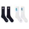 NEW ERA STREET REVERIE 2 PACK BLACK AND WHITE SOCKS