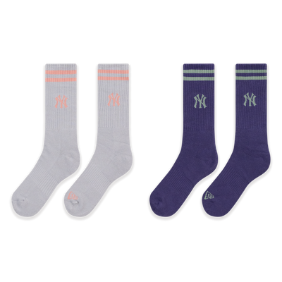 NEW YORK YANKEES COLOR ERA 2 PACK DOLPHINE GRAY AND PURPLE SOCKS