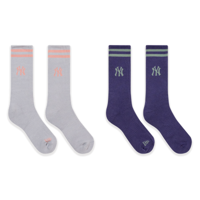 NEW YORK YANKEES COLOR ERA 2 PACK DOLPHINE GRAY AND PURPLE SOCKS