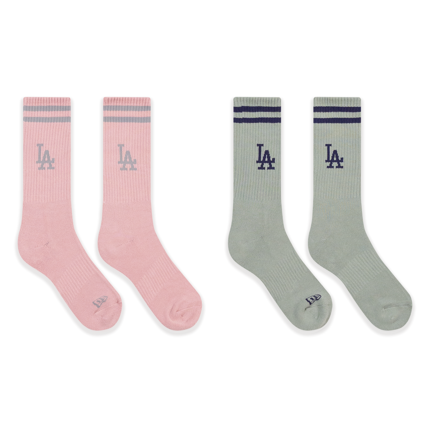 LOS ANGELES DODGERS COLOR ERA 2 PACK DIRTY ROSE AND EVEREST GREEN SOCKS