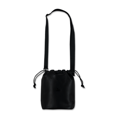 NEW ERA DARK 90S BLACK PU LEATHER BENTO DRAWSTRING BAG