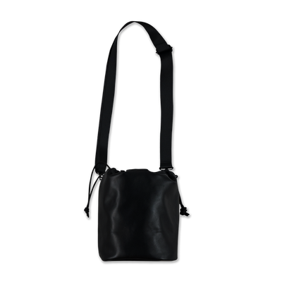 NEW ERA DARK 90S BLACK PU LEATHER BENTO DRAWSTRING BAG