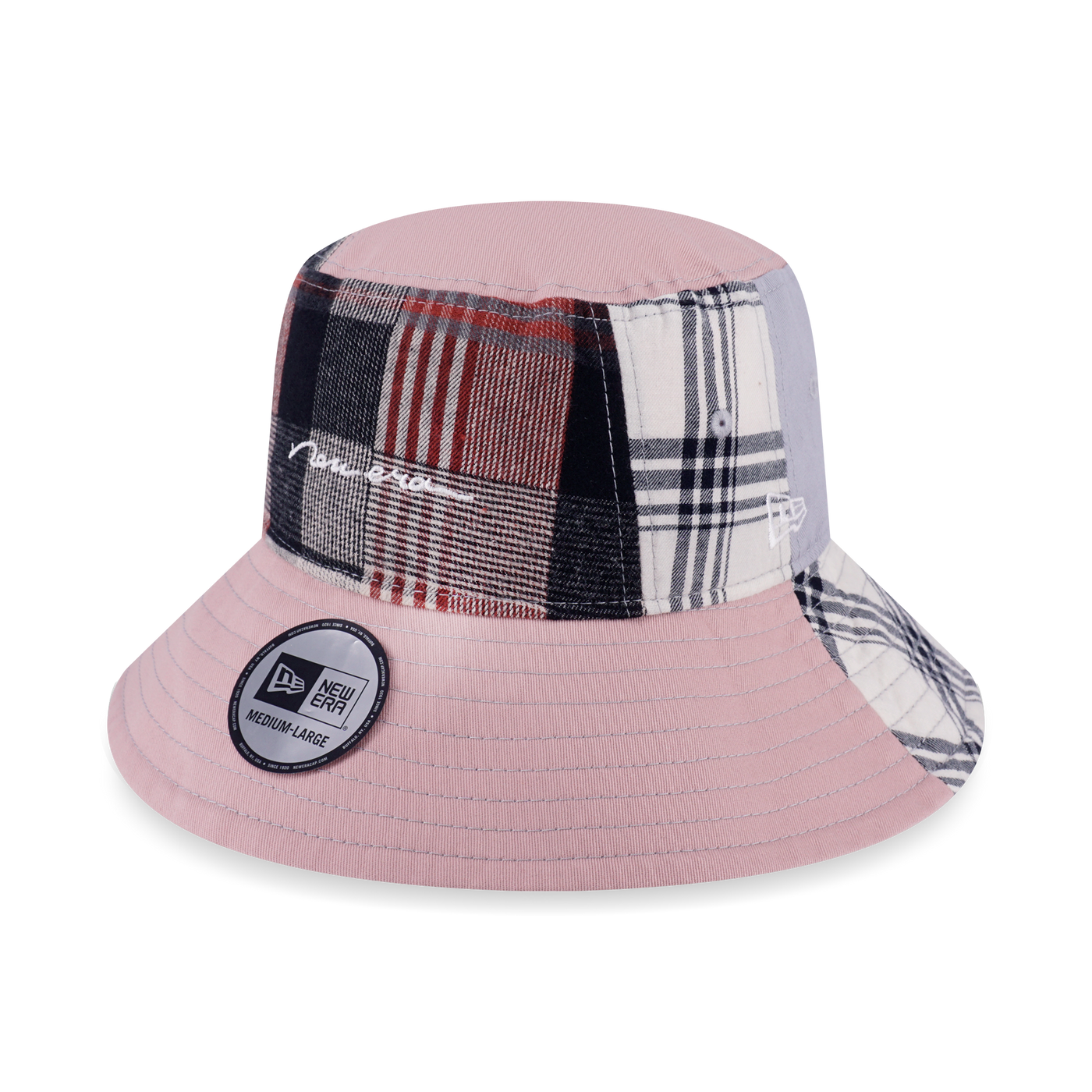 NEW ERA PREPPY DIRTY PINK MULTI CHECKER BUCKET 03