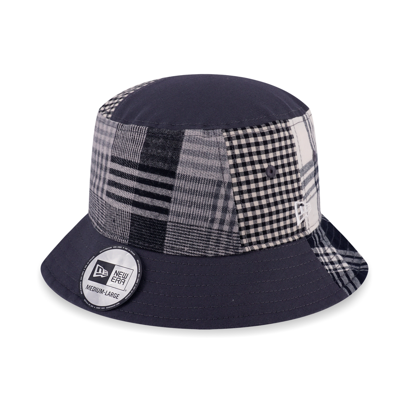 NEW ERA PREPPY BLACK MULTI CHECKER BUCKET 01