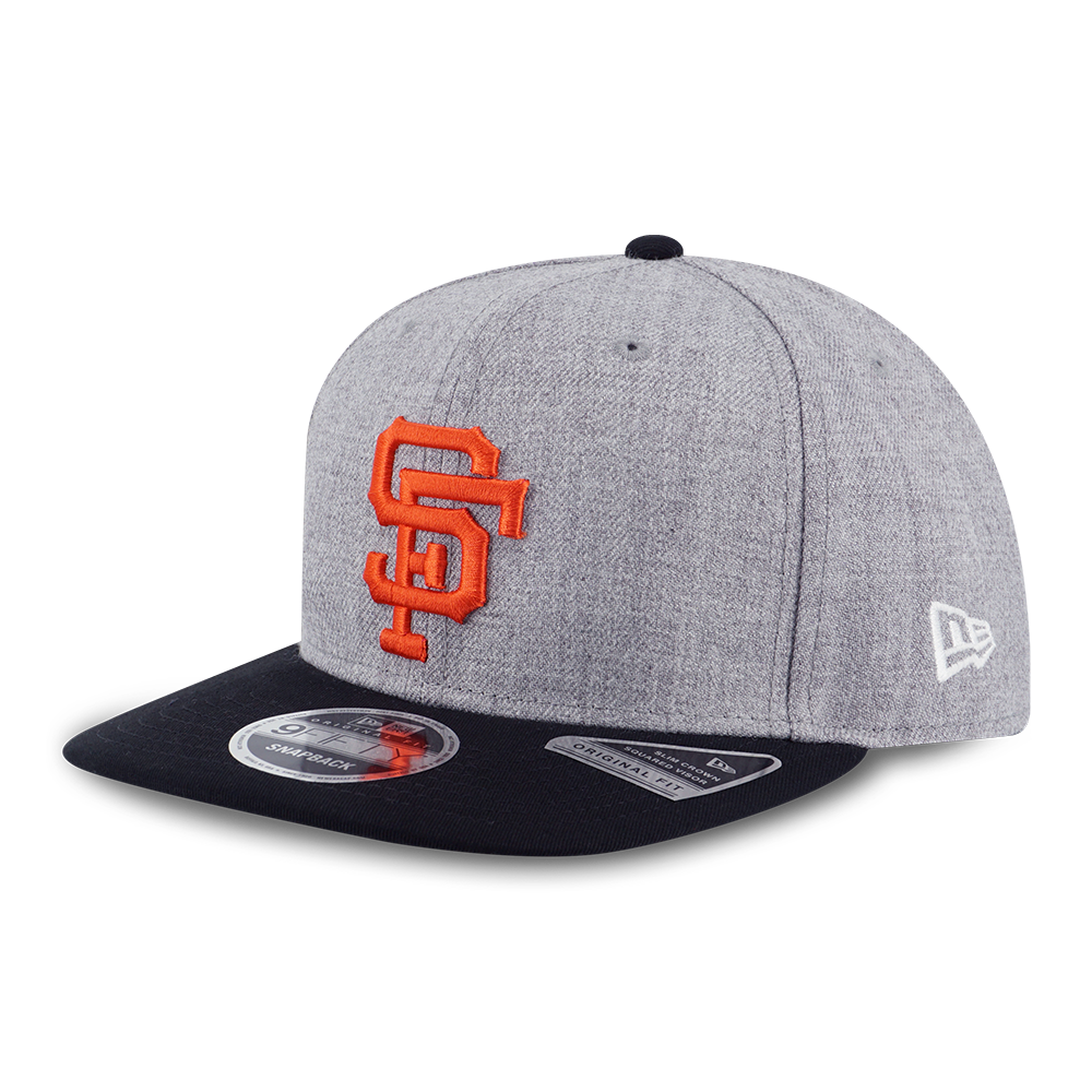 MLB SAN FRANCISCO GIANTS COOPERSTOWN BLACK VISOR HEATHER GRAY 9FIFTY OF PCV CAP