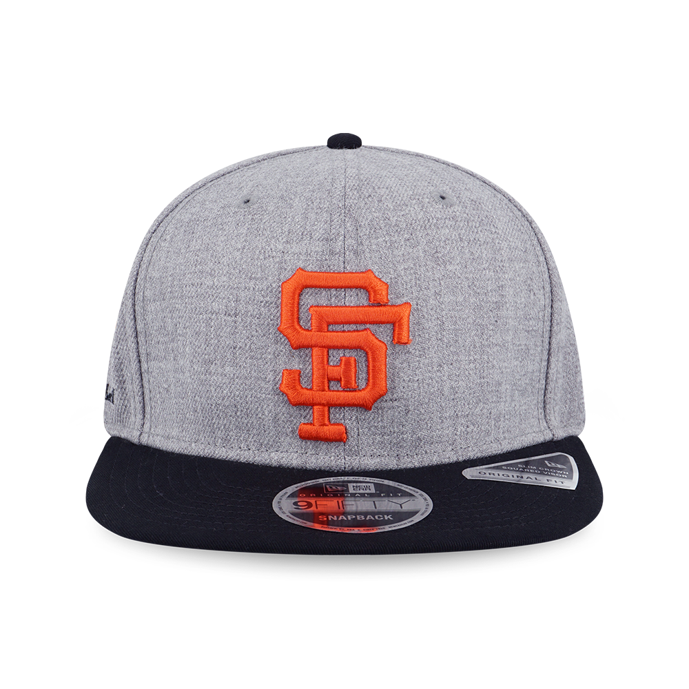 MLB SAN FRANCISCO GIANTS COOPERSTOWN BLACK VISOR HEATHER GRAY 9FIFTY OF PCV CAP