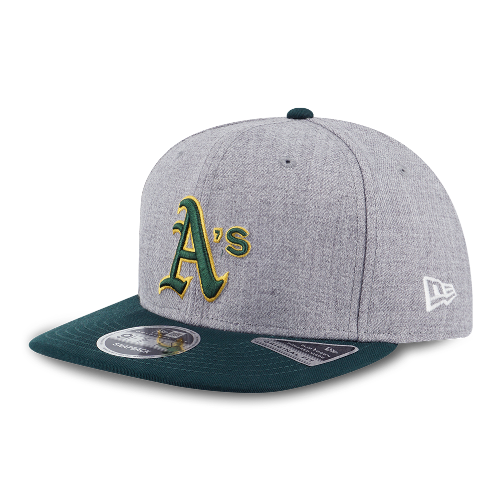 MLB OAKLAND ATHLETICS COOPERSTOWN DARK GREEN VISOR HEATHER GRAY 9FIFTY OF PCV CAP