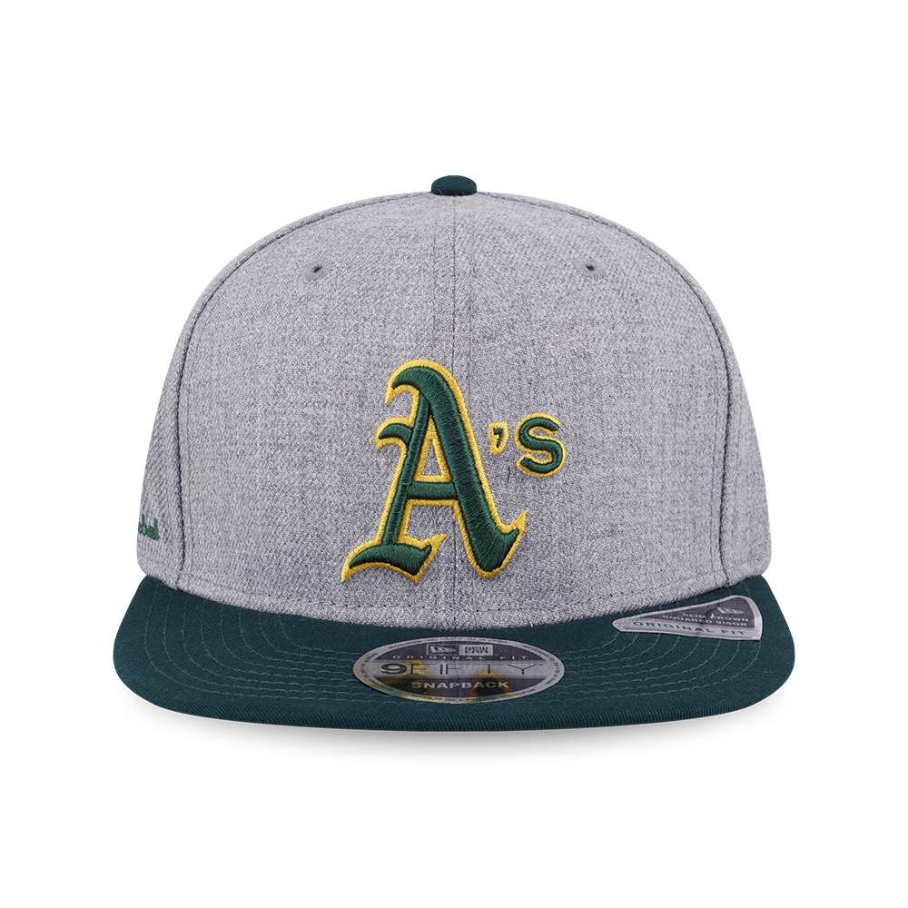 MLB OAKLAND ATHLETICS COOPERSTOWN DARK GREEN VISOR HEATHER GRAY 9FIFTY OF PCV CAP