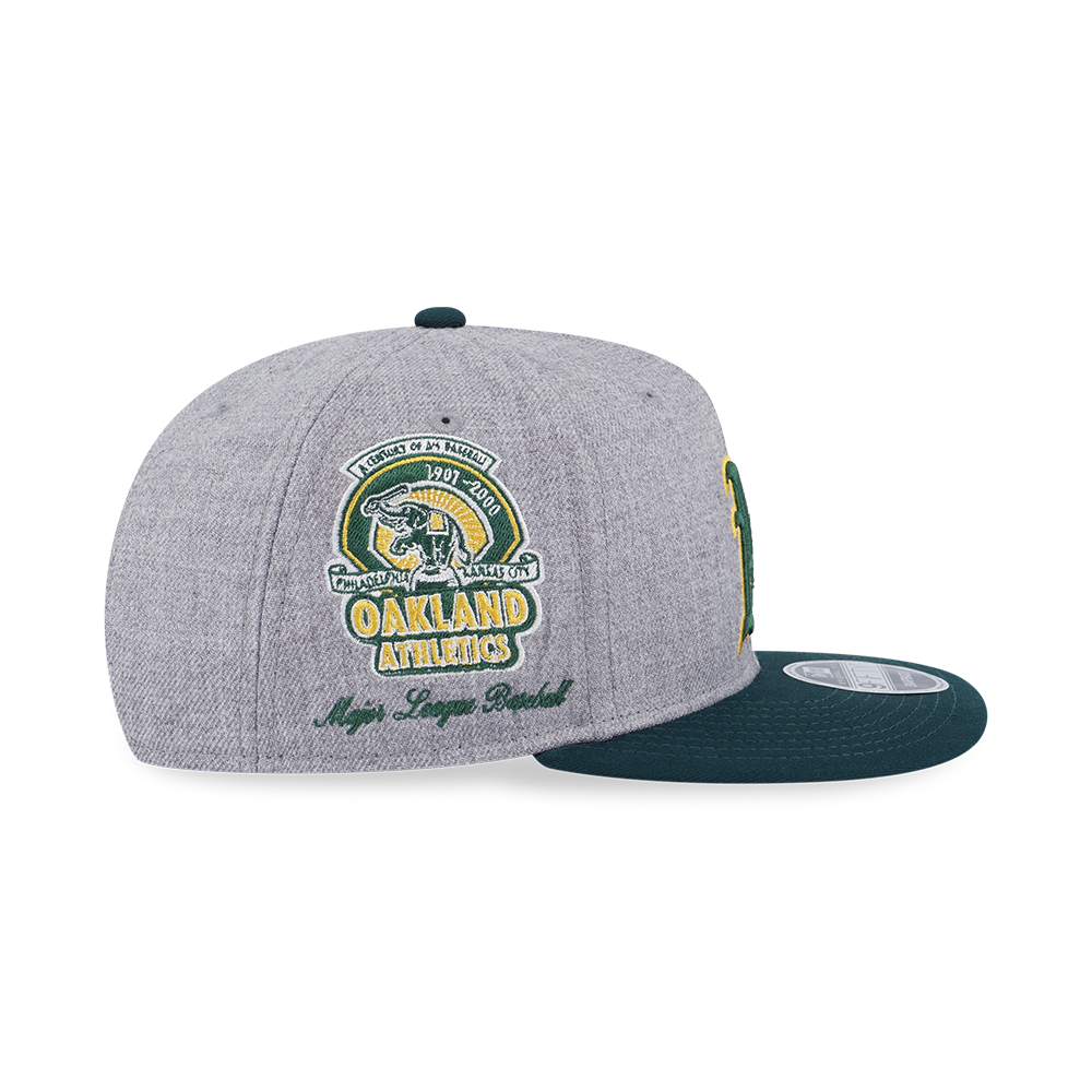 MLB OAKLAND ATHLETICS COOPERSTOWN DARK GREEN VISOR HEATHER GRAY 9FIFTY OF PCV CAP