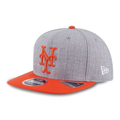 MLB NEW YORK METS COOPERSTOWN ORANGE VISOR HEATHER GRAY 9FIFTY OF PCV CAP