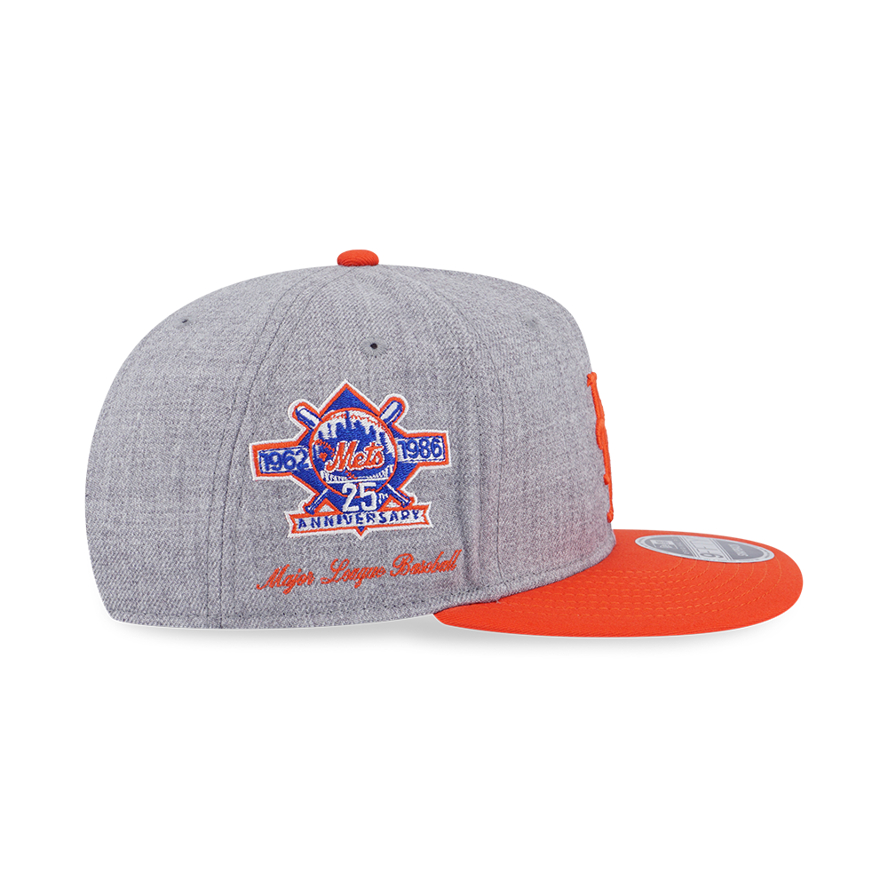 MLB NEW YORK METS COOPERSTOWN ORANGE VISOR HEATHER GRAY 9FIFTY OF PCV CAP