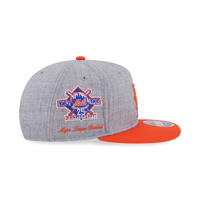 MLB NEW YORK METS COOPERSTOWN ORANGE VISOR HEATHER GRAY 9FIFTY OF PCV CAP