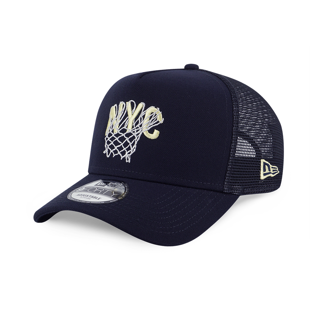 NEW ERA BASKETBALL CLUB NYC NAVY 9FORTY AF TRUCKER CAP