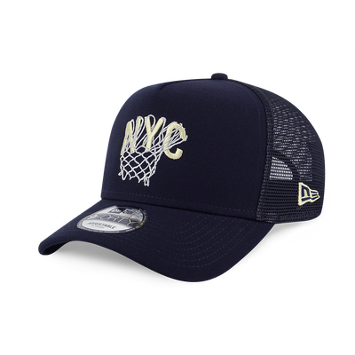 NEW ERA BASKETBALL CLUB NYC NAVY 9FORTY AF TRUCKER CAP