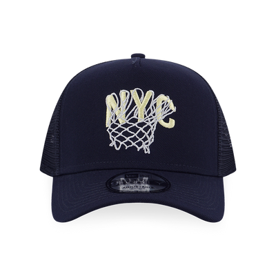 NEW ERA BASKETBALL CLUB NYC NAVY 9FORTY AF TRUCKER CAP