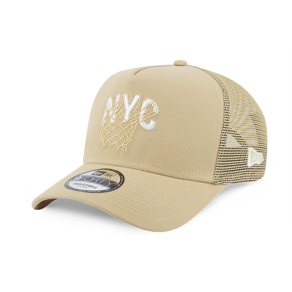 NEW ERA BASKETBALL CLUB NYC OATMILK 9FORTY AF TRUCKER CAP