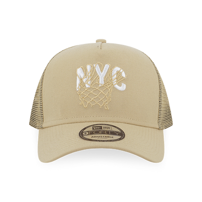 NEW ERA BASKETBALL CLUB NYC OATMILK 9FORTY AF TRUCKER CAP