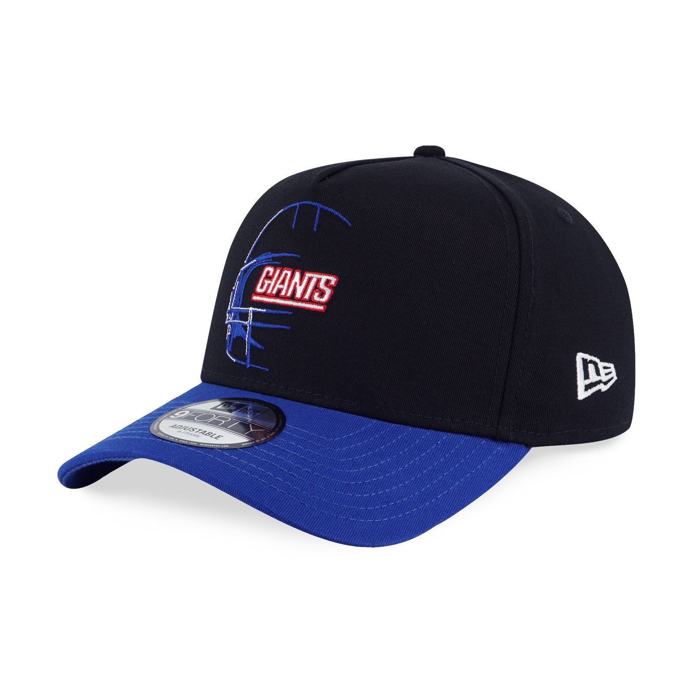 NEW YORK GIANTS NFL OVERSIZED BLUE VISOR BLACK 9FORTY AF CAP