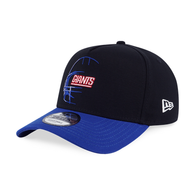 NEW YORK GIANTS NFL OVERSIZED BLUE VISOR BLACK 9FORTY AF CAP