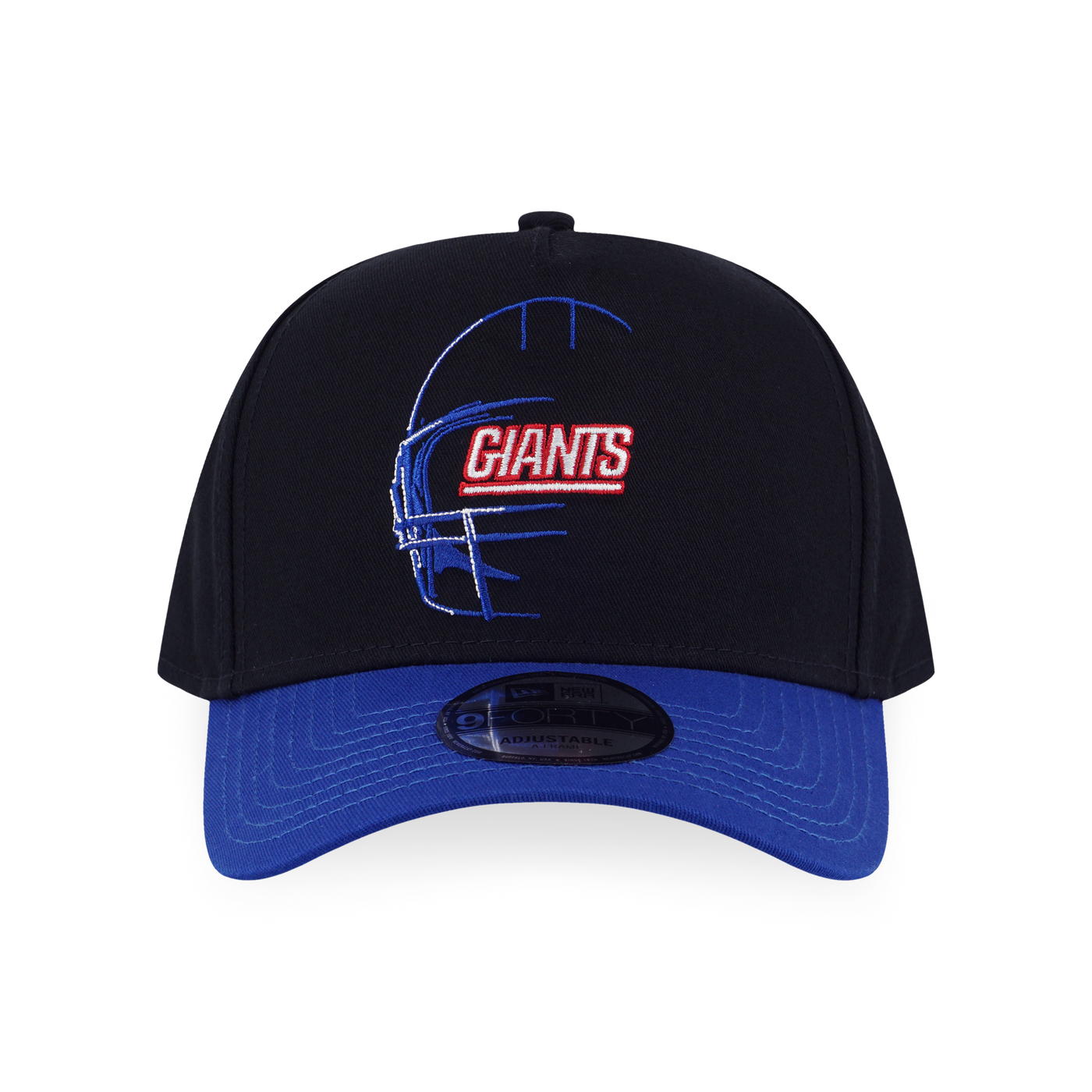 NEW YORK GIANTS NFL OVERSIZED BLUE VISOR BLACK 9FORTY AF CAP