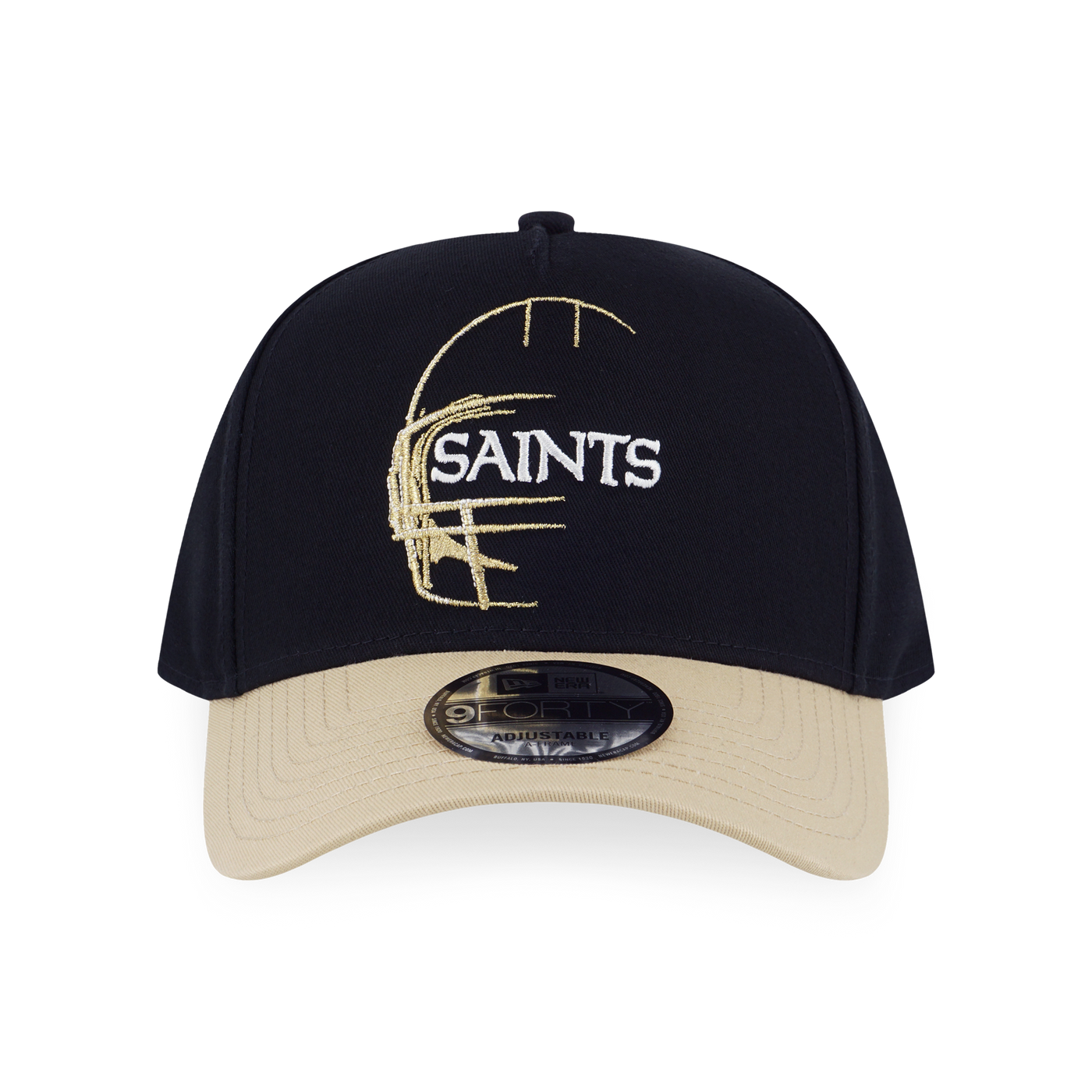 NEW ORLEANS SAINTS NFL OVERSIZED VEGAS GOLD VISOR BLACK 9FORTY AF CAP