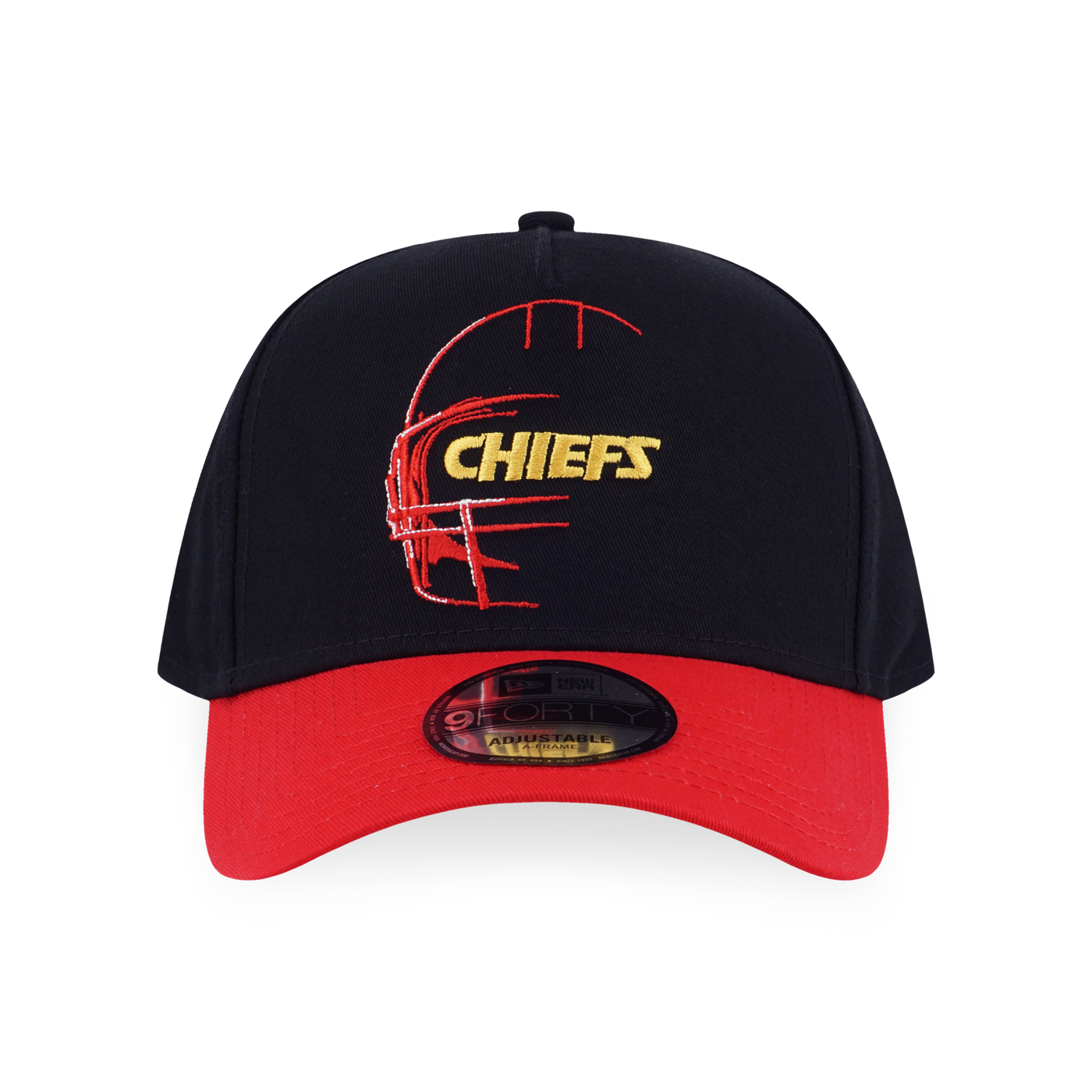 KANSAS CITY CHIEFS NFL OVERSIZED RED VISOR BLACK 9FORTY AF CAP