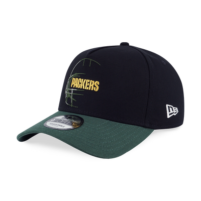 GREEN BAY PACKERS NFL OVERSIZED GREEN VISOR BLACK 9FORTY AF CAP