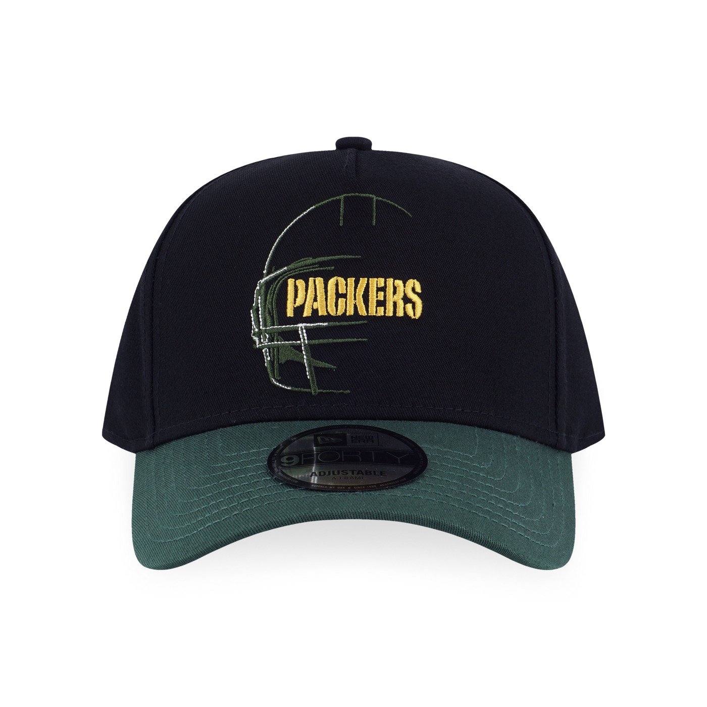 GREEN BAY PACKERS NFL OVERSIZED GREEN VISOR BLACK 9FORTY AF CAP