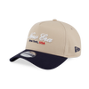 NEW ERA BASIC SCRIPT NAVY VISOR OAT MILK 9FORTY AF CAP