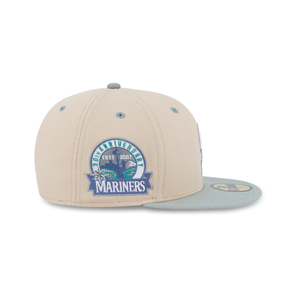 59FIFTY PACK - SEAGLASS SEATTLE MARINER COOPERSTOWN MINT GREEN VISOR OAT MILK 59FIFTY CAP