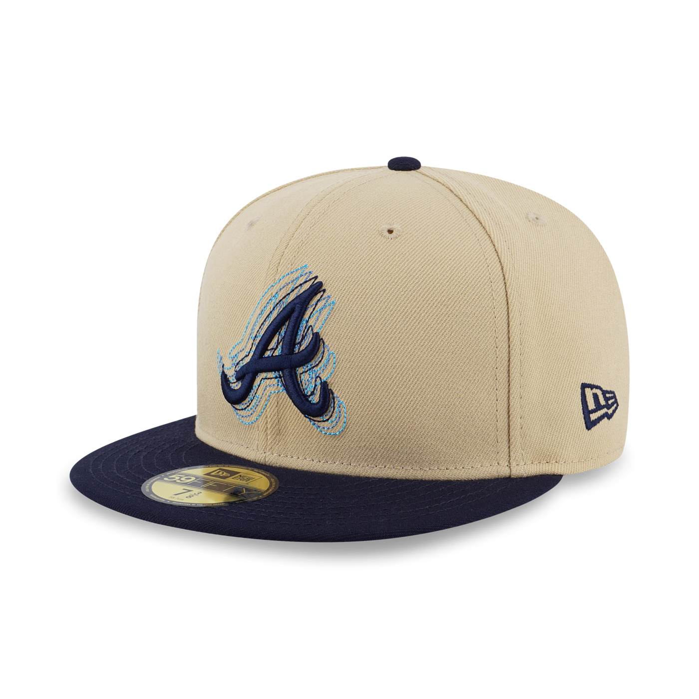 59FIFTY PACK - ILLUSION ATLANTA BRAVES COOPERSTOWN NAVY VISOR VEGAS GOLD 59FIFTY CAP