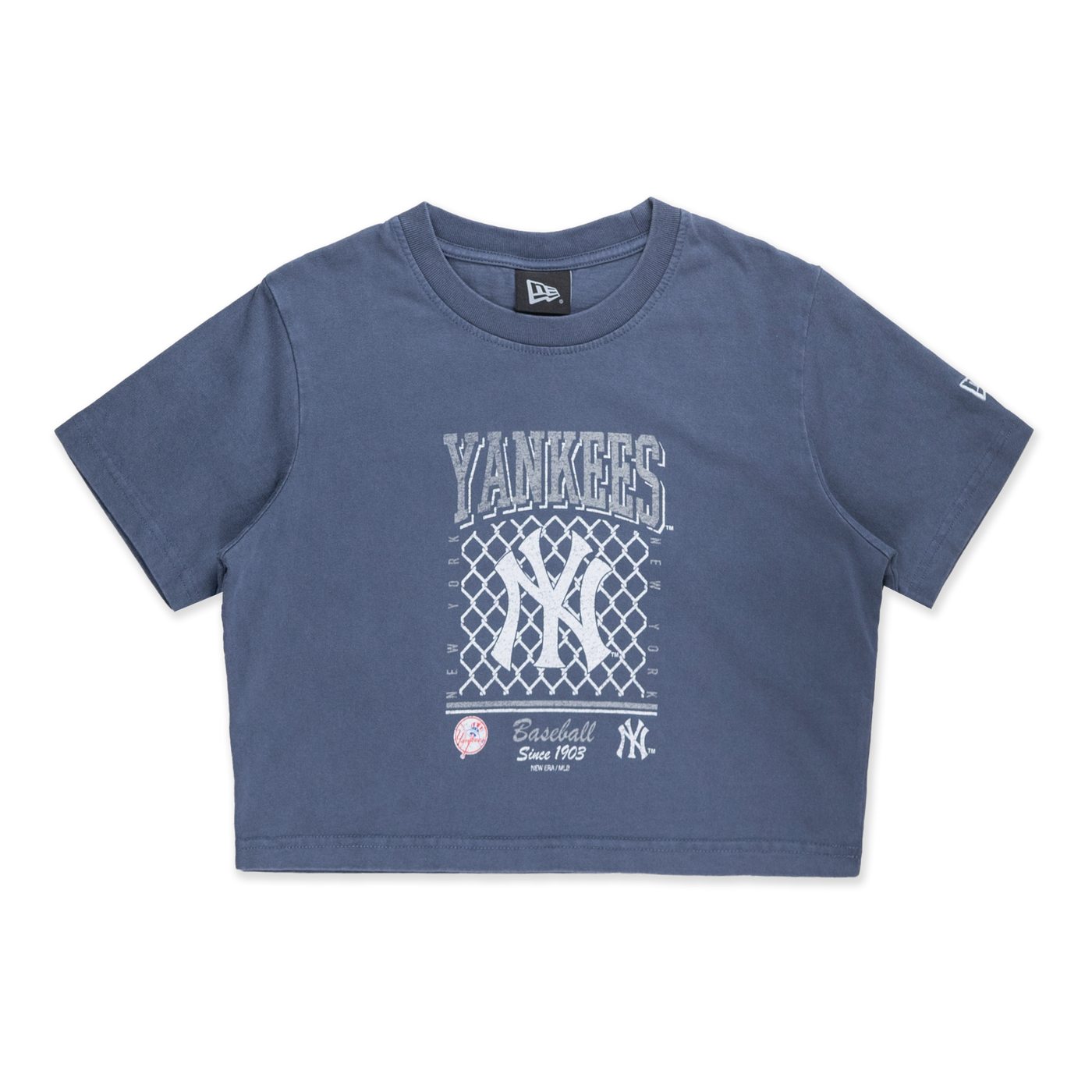 NEW YORK YANKEES OLD SCHOOL SPORT AP NAVY WOMEN CROP TEE