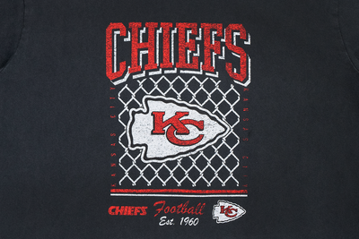 KANSAS CITY CHIEFS OLD SCHOOL SPORT AP BLACK WOMEN CROP TEE