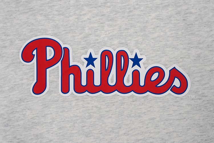 MLB PHILADELPHIA PHILLIES COOPERSTOWN LIGHT HEATHER GRAY SHORT SLEEVE T-SHIRT