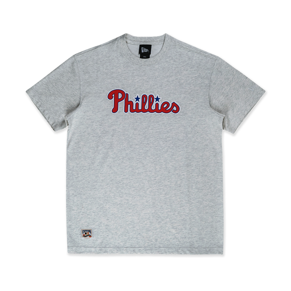 MLB PHILADELPHIA PHILLIES COOPERSTOWN LIGHT HEATHER GRAY SHORT SLEEVE T-SHIRT