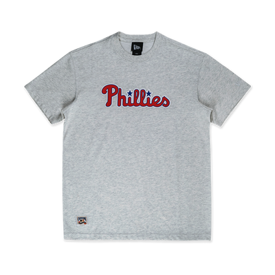 MLB PHILADELPHIA PHILLIES COOPERSTOWN LIGHT HEATHER GRAY SHORT SLEEVE T-SHIRT