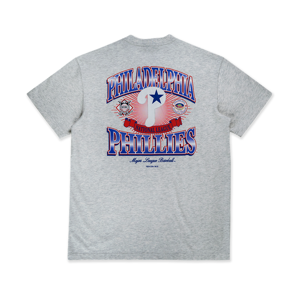 MLB PHILADELPHIA PHILLIES COOPERSTOWN LIGHT HEATHER GRAY SHORT SLEEVE T-SHIRT