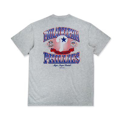 MLB PHILADELPHIA PHILLIES COOPERSTOWN LIGHT HEATHER GRAY SHORT SLEEVE T-SHIRT