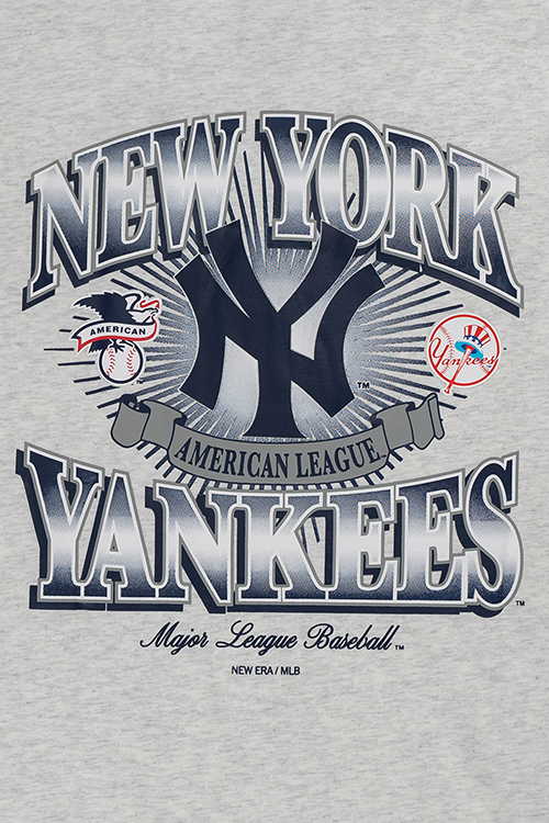 MLB NEW YORK YANKEES COOPERSTOWN LIGHT HEATHER GRAY SHORT SLEEVE T-SHIRT