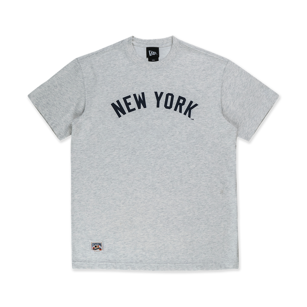 MLB NEW YORK YANKEES COOPERSTOWN LIGHT HEATHER GRAY SHORT SLEEVE T-SHIRT