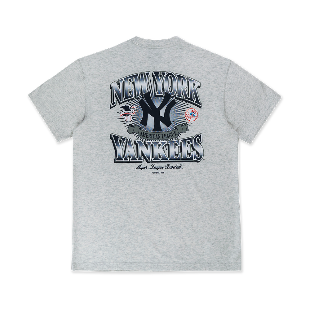 MLB NEW YORK YANKEES COOPERSTOWN LIGHT HEATHER GRAY SHORT SLEEVE T-SHIRT