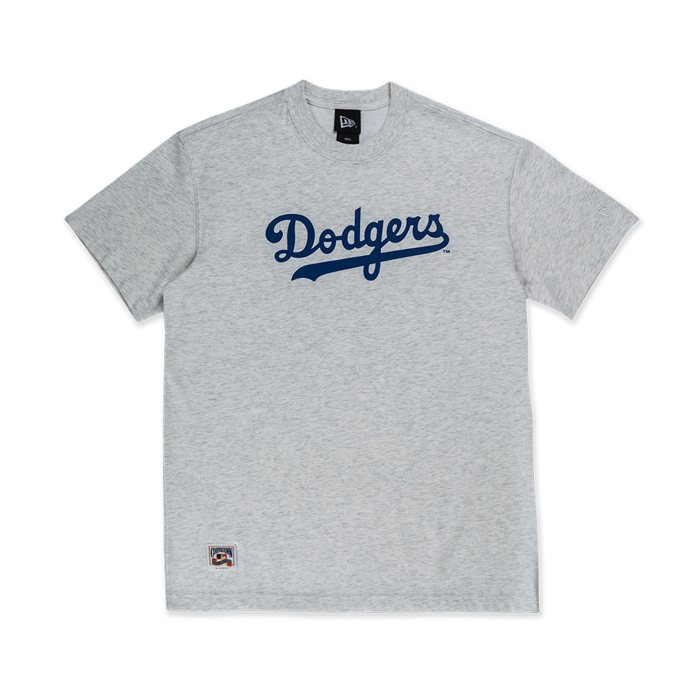 MLB LOS ANGELES DODGERS COOPERSTOWN LIGHT HEATHER GRAY SHORT SLEEVE T-SHIRT