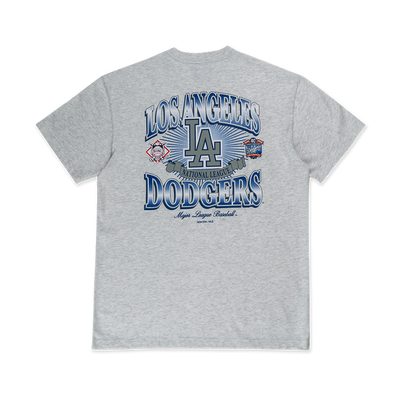 MLB LOS ANGELES DODGERS COOPERSTOWN LIGHT HEATHER GRAY SHORT SLEEVE T-SHIRT