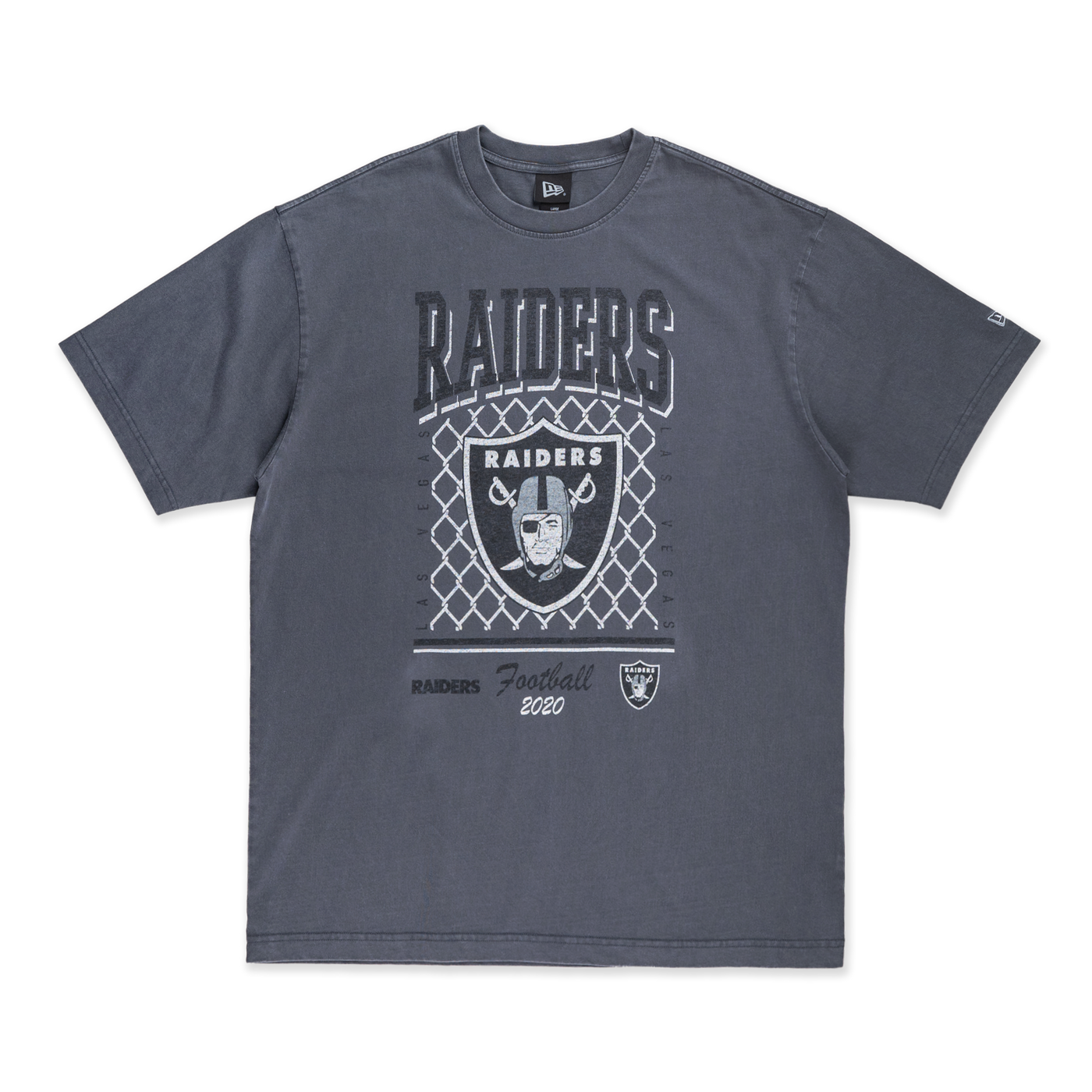 LAS VEGAS RAIDERS OLD SCHOOL SPORT AP GRAPHITE OVERSIZED SHORT SLEEVE T-SHIRT