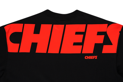 KANSAS CITY CHIEFS NFL BLACK OVERSIZED SHORT SLEEVE T-SHIRT