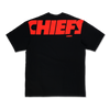 KANSAS CITY CHIEFS NFL BLACK OVERSIZED SHORT SLEEVE T-SHIRT